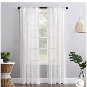 Lichtenberg no 918 50 x 63 delia embroidered floral sheer curtain ivory